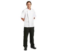 Chef Works Springfield Zipper Unisex Chefs Jacket White Restaurant Cloth