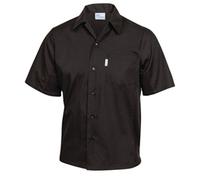 Chef Works Unisex Cool Vent Chefs Shirt in Black - Polycotton - Short Sleeve