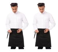 Chef Works Unisex Half Bistro Server Apron, Black, 2 Pack, One size