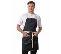 Chef Works Unisex Ridgewood Denim Apron, Indigo Blue, One size