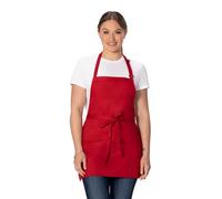 Chef Works Unisex Three Pocket Apron, Red, One Size