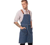 Chef Works Unisex's ABS01MDB0 Work Utility Apron, Medium Blue W/Rust/Clay Suspenders, One Size