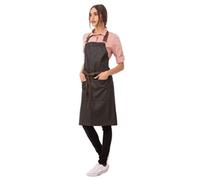 Chef Works Urban Wet Look Boulder Bib Apron Black and Brown