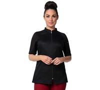 Chef Works Women's Arcadia Chef Coat, Black, XXL