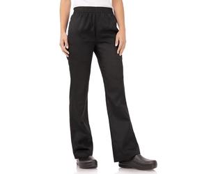 Chef Works Womens Basic Baggy Chefs Trousers, Black, XS / X-Small / Extra-Small, Waist Size: 26-28 inch / 66-71 cm, Polycotton, Womens Chefs Baggy Pants, B223-XS