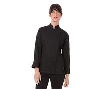 Chef Works Women's BCWLZ005BLKXL Hartford Chef Coat, Black, XL