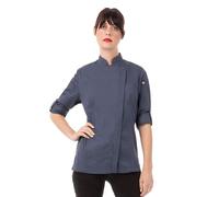 Chef Works Women's Hartford Chef Coat, Blue, Medium