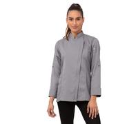 Chef Works Women's Hartford Chef Coat Jacket, Grey, XXXL