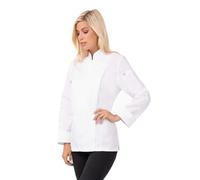 Chef Works Women's Bcwmc007whtm Lansing Chef Coat, White, Medium