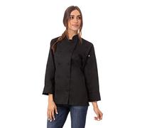 Chef Works Women's Sofia Chef Coat Jacket, Black, XL