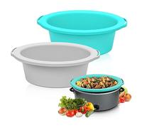 ChefAid Slow Cooker Liners, Reusable Silicone Crock pot Liner Compatible with 6-8 Oval or Round Quart Crock Pot (Grey-Mint)