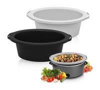 ChefAid Slow Cooker Liners, Reusable Silicone Crock pot Liner Compatible with 6-8 Oval or Round Quart Crock Pot (Black-Grey)
