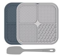 ChefAide 2 Pack Lick Mat for Dogs,Cats,Upgraded 8.5×8.5 inches Licking Mats with Suction Cups,Slow Feeder Licking Pad for Anxiety Relief and Boredom Reducer,Suitable for Dog Training Set 10