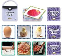 CHEFAN Sequence Cards, Sequence Game for Kids, Spark Cards for Storytelling, Daily Routine Cards for Speech Therapy, Sentence Building Cards for Autism, Special Education, Preschool, Classroom