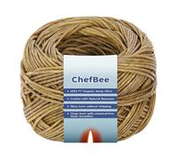 CHEFBEE 200 FT Organic Hemp Wick, Well Coated Natural Beeswax for Hemp Wick Lighter or Candle Making, Slow Burn, No Dripping, Standard Size(1.1mm)