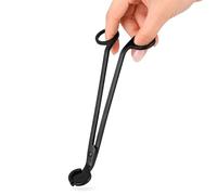 CHEFBEE Candle Wick Trimmer, Polished Stainless Steel Wick Clipper Cutter, Scissors, Reaches Deep Into Candles to Cut Spent Cord, Allow Cleaner Burn and Prevent Soot Buildup (Black)