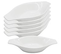 Chefcaptain Set Of 6 Porcelain Oval Casserole Dishes For Oven, 16 Oz Au Gratin Baking Dishes With Handles, Lead & Cadmium Free, Microwave Dishwasher Safe