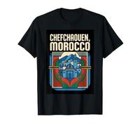Chefchaouen Morocco Flag Travel Graphic T-Shirt