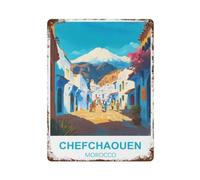 Chefchaouen Morocco Retro Design Tin Painting Vintage Tin Sign