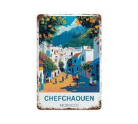 Chefchaouen Morocco Retro Design Tin Paintings Vintage Tin Sign