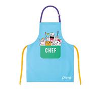 Chefclub Kids Apron - Cooking Baking Apron - One Size - Adjustable - 100 Percent Cotton - Blue