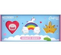 Chefclub Kids - Set of 3 Metal Cookie Cutters : “The Enchanted Biscuits” - Heart, Rainbow, Crown - Cooking for Children