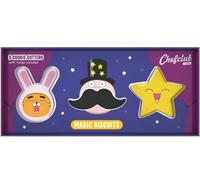Chefclub Kids - Set of 3 Metal Cookie Cutters : “The Magical Biscuits” - Bunny, Moustache, Star - Cooking for Children