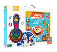 Chefclub Kids - “The Great Journey of the World” Cookbook Set with Measuring Cups, Atlases and Stickers, Cooking Art for Kids, German Version