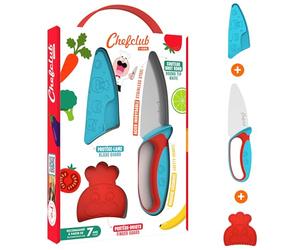 Chefclub Network Chefclub - The Chef's Knife for Kids,Blue and Red