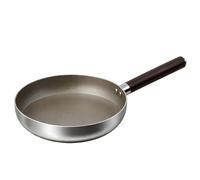 Cheffinger 20cm Induction Non-Stick Frying Pan with Wood Effect Handle, Silver