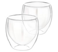 Cheffinger Lot 2 Glasses 250ml for Double Wall Borosilicate Glass Drinks