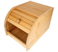 Cheffinger Natural Bamboo Bread Box Sliding Opening Compact