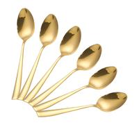 Cheffinger Set of 6 14.5 cm Stainless Steel Dessert Spoons, Golden