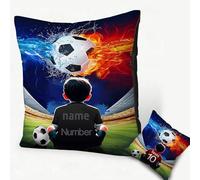 CHEFFS Football Cushion Personalised with Name Football Cushion Cover Personalised Football product for Boys Football product Boys No Filler (1.60 x 60 cm)