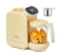 Chefhandy Baby Food Maker, 5 in 1 Baby Food Processor with Stainless Steel Steam Basket, Food Puree Maker with Steamer, Blender, Bottle Warmer Function, Auto Cooking & Grinding, Touchscreen (Yellow)
