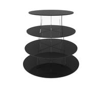 Chefkit Acrylic Cupcake Stand Display - Round (Black, 4 tier)