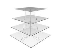 Chefkit Acrylic Cupcake Stand Display - Square (Clear, 4 tier)