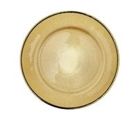 Chefline 13" Clear/Gold Decorative Glass Charger Plates Set of 4, 6, or 12 Elegant Dinner Plate for Weddings, Parties, Christmas & Events, Durable & Stylish, Sold (6, All Gold Plate)