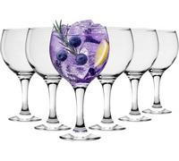Chefline 6X Clear 645ml Misket Gin Balloon Glasses - Large Long Stem Bowl Shaped G&T Cocktail Drinking Copa Tonic Glass Gift Set