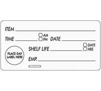 Chefline - Prepped Food Label Shelf Life Day Dot Food Rotation Labels 50 x 100 mm Removable Adhesive - 1 Roll of 500 Black Shelf Life Day Dot Labels
