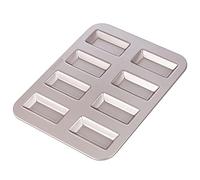 CHEFMADE Financier Cake Pan, 8-Cavity Non-Stick Rectangle Muffin Pan Biscuits Cookies Bakeware for Oven Baking (Champagne Gold)