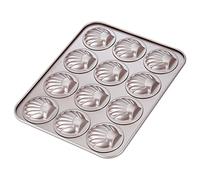 CHEFMADE Madeleine Mold Cake Pan, 12-Cavity Non-Stick Scallop Madeline Bakeware for Oven Baking (Champagne Gold)