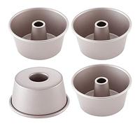 CHEFMADE Mini Angel Food Pan Set, 3.5-Inch 4Pcs Non-Stick Chiffon Bakeware for Oven and Instant Pot Baking (Champagne Gold)