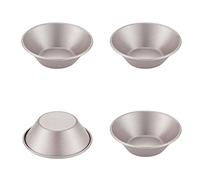 CHEFMADE Mini Pudding Pan Set, 3-Inch 4Pcs Non-Stick Round Mini Cake and Loaf Bakeware for Oven and Instant Pot Baking (Champagne Gold)