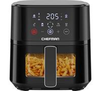 Chefman Air Fryer - 3.75L Compact Airfryer for Quick, Easy Meals, Features Hi-Fry Technology for Extra Crisp, Easy-View Window, Touch Controls with 4 Presets, Nonstick & Dishwasher Safe Basket - Black