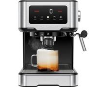 Chefman CraftBrew Espresso Machine, 15-Bar Pump, Digital Touchscreen, Steam Wand for Latte & Cappuccino, Compact Espresso Coffee Machine w/ 1.5L Removable Water Reservoir - Stainless Steel