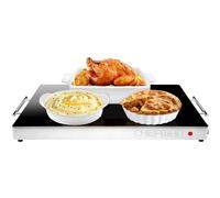 Chefman Electric Food Warmer Buffet Server with Adjustable Temperature Control, Warming Tray for Restaurants, Parties, Events and Home Dinners, 400W, Glass Top Large 53 x 41 cm Surface, Black