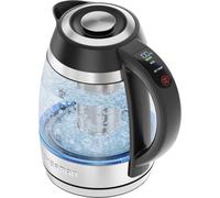 CHEFMAN Electric Kettle for Boiling Water, 1.8L 3000W with Tea Infuser, Hot Water in 3 Minutes, LED Lights, Auto Shut Off, Keep Warm Function, Borosilicate Glass Electric Tea Kettle - Stainless Steel