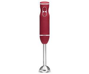 Chefman Immersion Blender, 800W Hand Blender with Stainless Steel Blades, Powerful Electric Ice Crushing 2-speed Control Handheld Food Mixer, Purées, Smoothies, Shakes, Sauces & Soups, Red