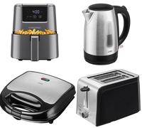 Chefman & LOGIK Student Kitchen Essentials Bundle, Silver/Grey